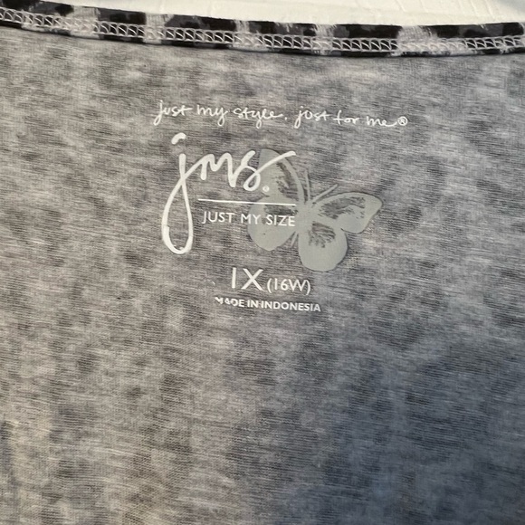 JMS 1X 16W BLACK & GREY ANIMAL PRINT TOP - Picture 2 of 5